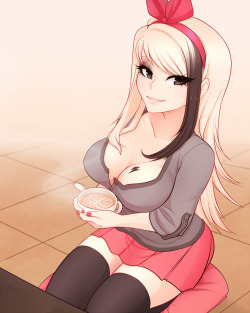 Spittfireart:  Cafe Au Lait By Spittfire Artguest Characters Belong To Raikissu And