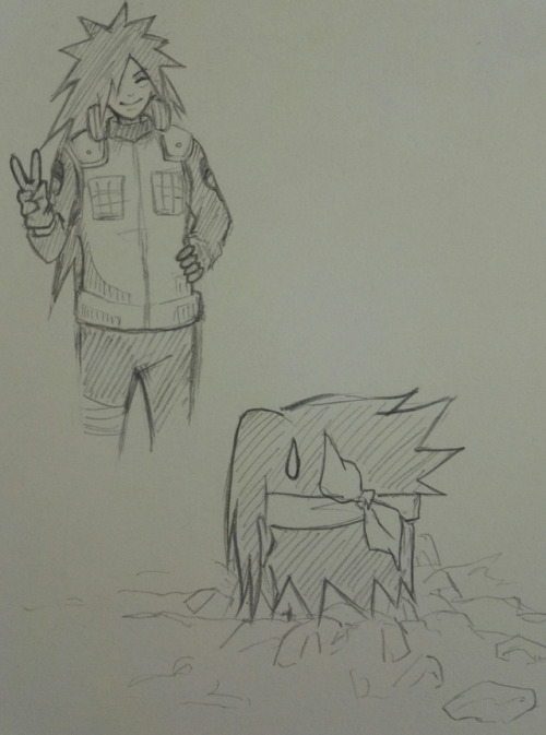 fineillsignup:  Sketches from Madara as Team 7 Sensei AU by Delicate MementoTranslated by me and reposted with permission. Please do not modify or repost elsewhere without permission of the artist. If you want to ask for permission to colour, etc, but