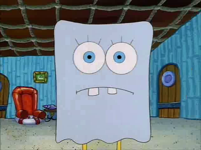 spongebob as a ghost