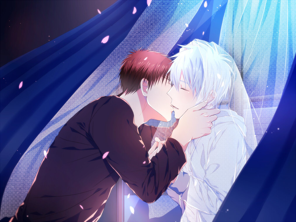 yaoi4nerds:  Kuroko x Kagami from Kuroko no Basuke drawn by にらめんこ