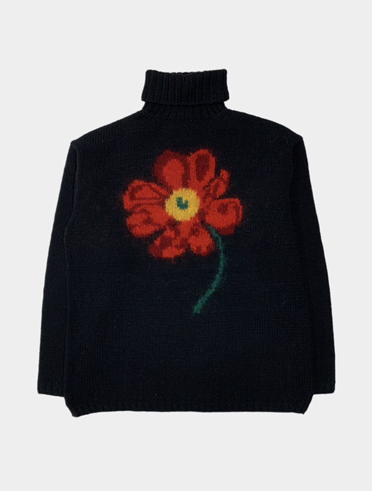 mothermishy:YOHJI YAMAMOTO, Pour Homme Intasaria Mohair Red Daisy Knit, AW1995.