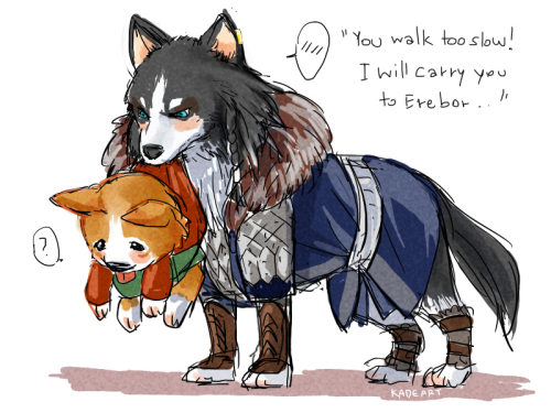 kadeart:I’m a dog mania .. so I just think , if Middle Earth is the world of dog. Everybody is dog .