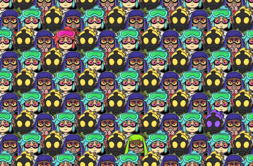 Because making background tiles was super fun, have a Splatoon background!! \(^q^)/These are (left t