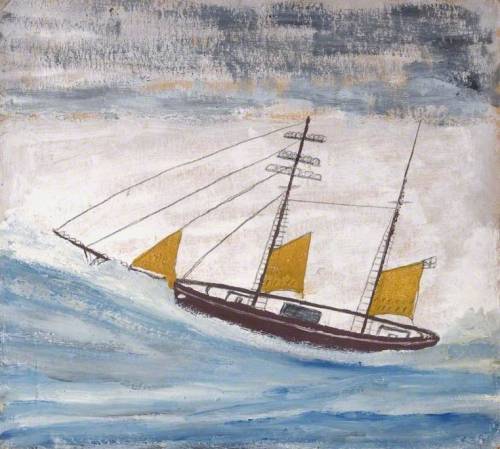 Fishing Boat with Two Masts and Yellow Sails, 1920, Alfred Wallishttps://www.wikiart.org/en/alfred-w