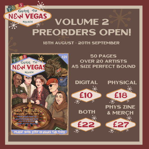 newvegasguidezine:PREORDER THE TOPS GUIDE TO NEW VEGAS VOL. 2 HERE UNTIL SEPTEMBER 20TH 2020 - ONE W