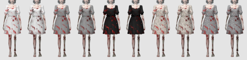 Halloween Set 2021 Zombie Dress - hq compatible- base game compatiple- 10 swatches- fullbody- female