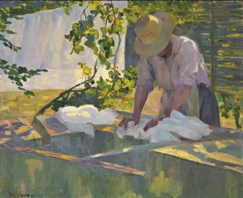 Blanche Augustine Camus (French, 1881-1968) - The Washerwoman oil on canvas