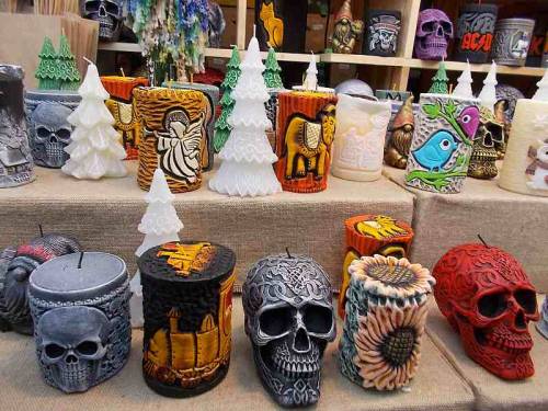 Various cast &amp; painted candles that can be used as a home decorations.