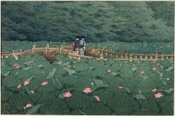 redlipstickresurrected:  Kawase Hasui  川瀬 巴水 (Japanese, 1883–1957, b. Tokyo, Japan) - Benten Pond at Shiba (Shiba Benten Ike), 1929 Woodblock Print  