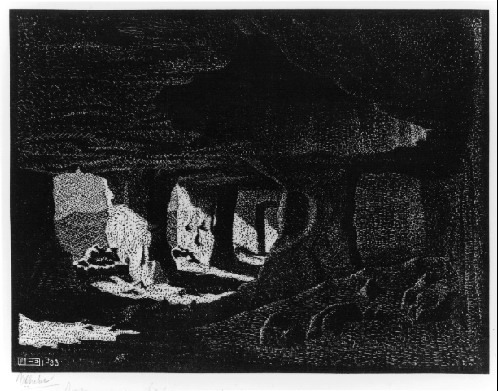 Cave Dwellings (near Sperlinga), Sicily, 1933 M.C. Escher