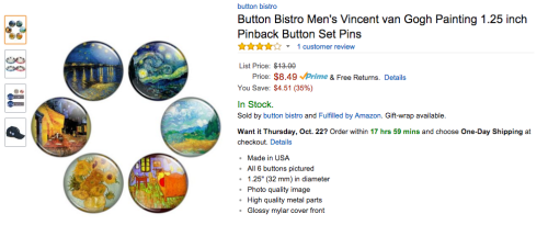 you can’t buy vincent van gogh pins w/o being an art hoe apparently