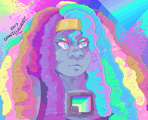 Messy MS paint doodle of Bismuth ✨ I just wanted to draw her colorful hair..