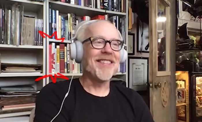 Adam Savage is learning about type. Or he learned. Or he just thinks the spine is shelf-worthy. Thanks for the tip, Doug Wilson!