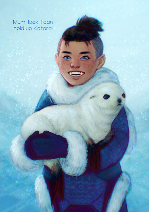 sword-over-water: Shapeshifting Water Tribe People AU: a growing werewolf boy with his tiny selkie s