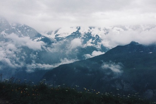 View from Hotel Mittaghorn in Gimmelwald, Switzerland