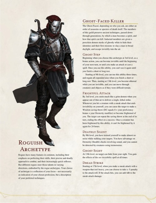 we-are-rogue: Homebrew Roguish Archetypes by The Middle Finger of Vecna Acrobat Arachnoid Stalker (R