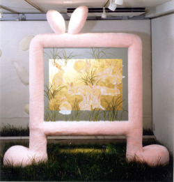 rubber-reality:七兎1997ガラス、金箔、胡粉、顔料110×120cm(250×250cm