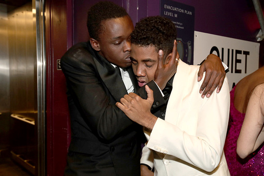 sauvamente:  downeyjrs:Moonlight cast backstage during the 89th Annual Academy Awards