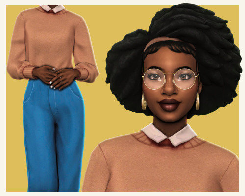 Fall LooksGeneral :   Hair • Glasses • Earrings Look 1: Top • PantsLook 2: Hair • Top • Pants Look