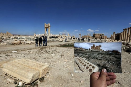 daisyskindajewish:  westsemiteblues:  enrique262:  irefiordiligi:  fotojournalismus:  Pictures of the UNESCO World Heritage site of ancient Palmyra taken following the recapture of the city by Syrian troops backed by Russian forces on March 27, 2016 show