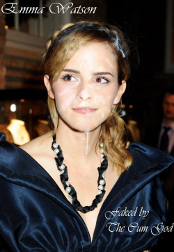 fakesby:  Emma Watson faked by The Cum God