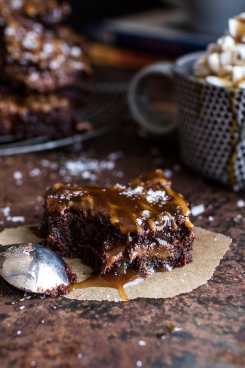 confectionerybliss: Salted Caramel Mocha + Nutella Brownies | Half Baked Harvest