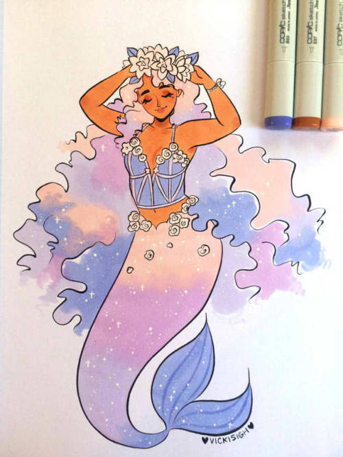 vickisigh:Week 3 of Mermay! Tried out some new poses~Twitter + Patreon + StoreMermaids and flowers