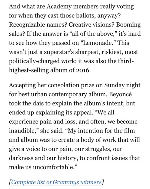 beyhive1992:“The Grammys have reached PEAK IRRELEVANCE.”— By Washington Post