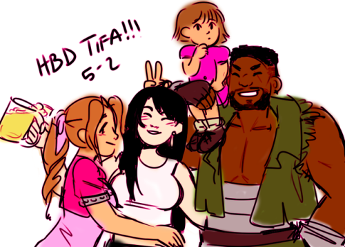 faremis:here’s a reaaaally quick doodle for tifa’s birthday because i almost forgot!!&nb