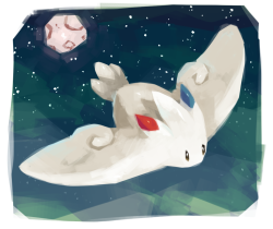 potatoprincipality:  pokeddexy day 8 - favorite flying type the pinkish moon in the BG is my passive-aggressive way of campaigning gamefreak to actually let togekiss learn moonblast. if a dragon-type can learn it, a fairy-type like togekiss should be