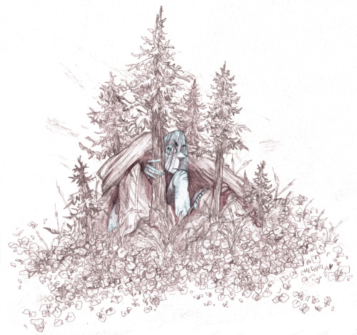 Old winter, hiding at dark places, while the spring is already here ♥ (now some digital colou