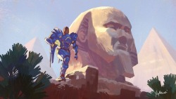 yinfaowei:Some atmospheric perspective, sphinx and certainly pharah
