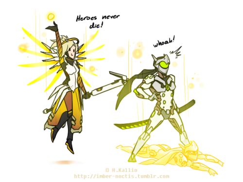 goldhardt:  This happened once in a game where I was practicing my Mercy.I revived my team’s Genji and got that bit of dialogue from him.Too lost in the moment and making sure he’s OK I got blown away by a Reaper. Fun times. 