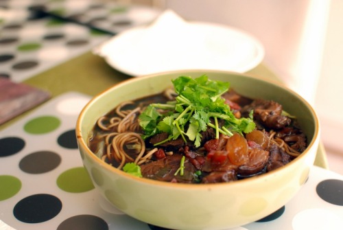 Beef noodle soup. By ysyphotos