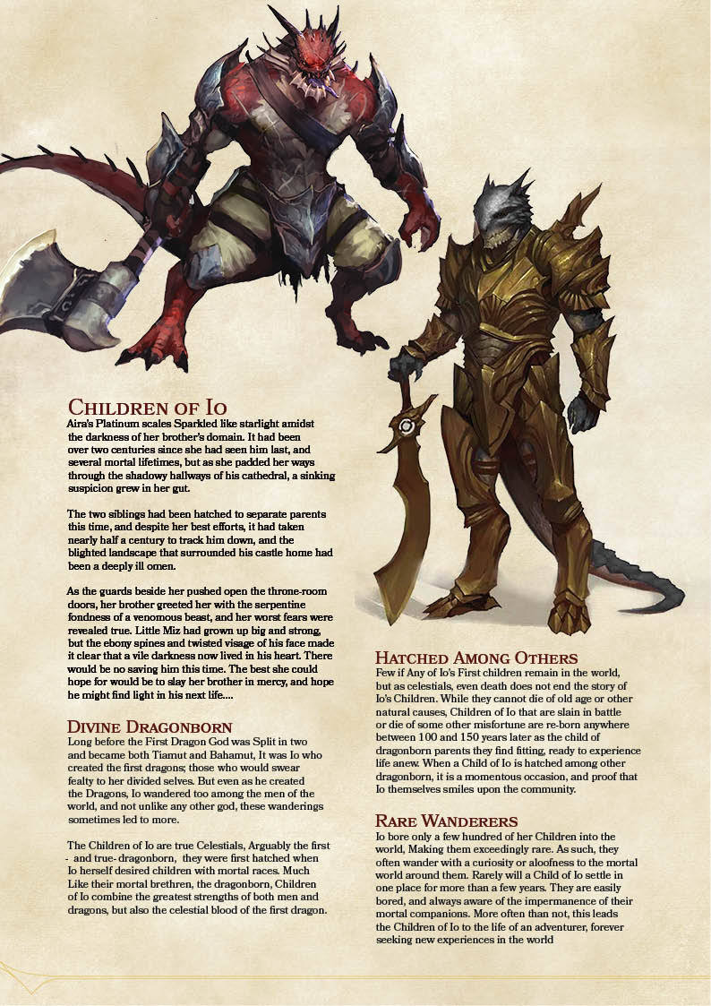 A Veritable Hoard of Homebrew — The Children of Io were a type of variant