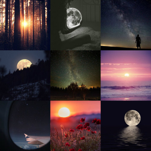 Sun, moon, and stars moodboard