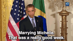 alwaystrill:  whitehouse:  President Obama answered a question today from a reporter on whether last week was “his best week” in light of the Supreme Court decisions on marriage equality and the Affordable Care Act, major progress on his trade agenda,