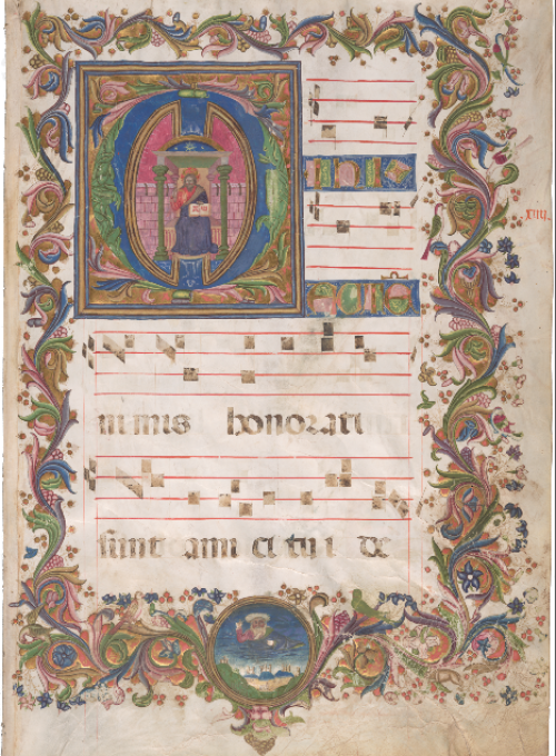 Page from a Gradual with Christ the Redeemer and God the Father  Tuscany, ca. 1450–75Private Collect