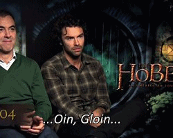 leupagus:Aidan Turner names all the dwarves in The Hobbit in three seconds (x)Ugh he’s all CHALLENGE