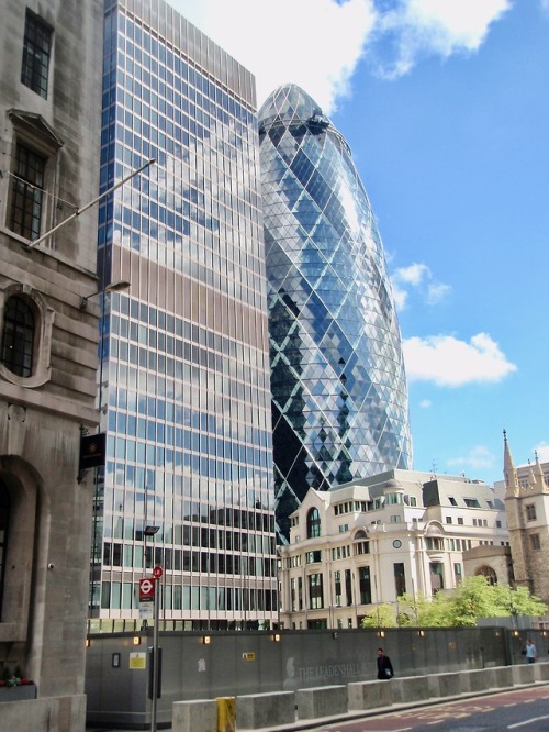 Streetscape With Gherkin, City of London, 2010.