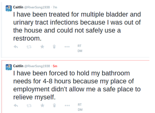 genderfuckedover:thewomanfromitaly:i-am-river:So, i read this awful article using bathroom “scare tactics,” which was claiming that trans women are potential rapists. “Men” who dress as women to gain access to women only spaces and force them