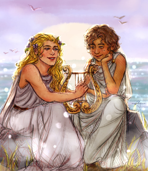 tissueboxesforseals: i just reread song of achilles and got really sad so i drew the boys during the