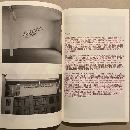 garadinervi: Lawrence Weiner: ‘Bent & Broken Shafts of Light’, Edited by Kunstmuseum Wolfsburg, 