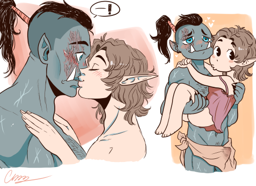 i had too much fun with Orc Eddie and Elf Waylon, and here comes their half orc-elf child