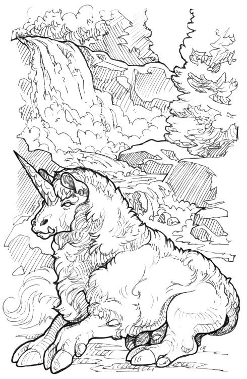 blakealexanderdowning:  Waterfalls are pretty loud! The drawing itself got a little cluttered, but I at least that kinda fits with the prompt.Inktober Day 2: NOISY