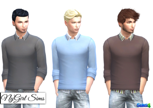 nygirlsims - Patterned Button Up with Sweater. Because you can...