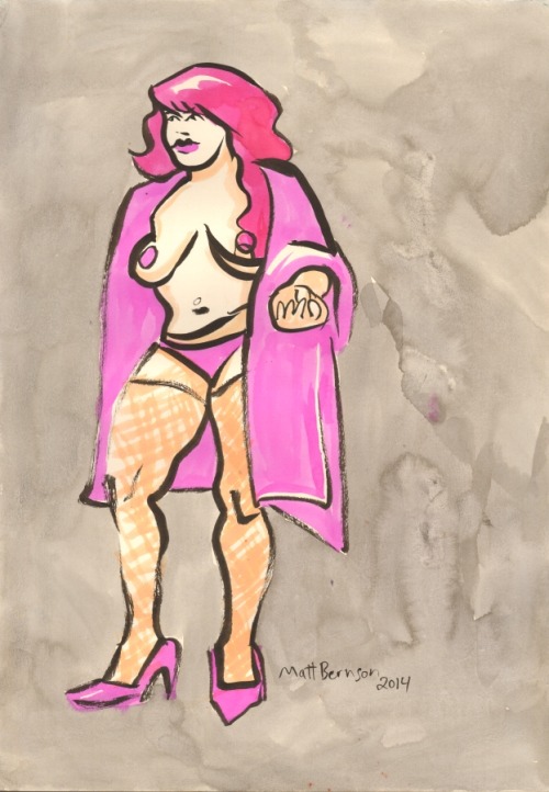 Porn photo A3 size paper, ink & watercolor Model: