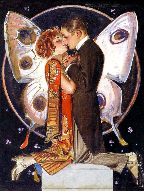 blondebrainpower:  Butterfly Couple, Joseph Christian Leyendecker, 1923