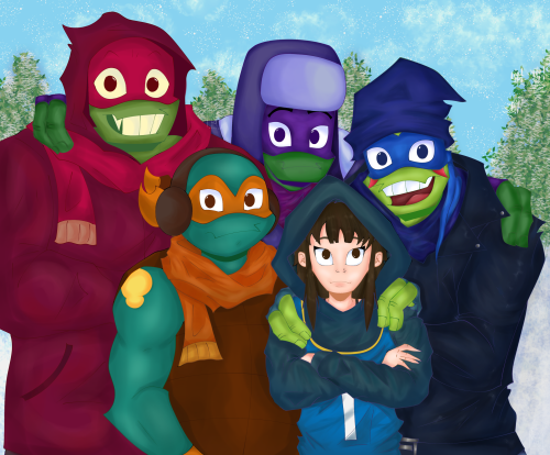 After An Excruciating 5 Hours, This Piece Is Finally Done! Its A Drawing Of Me And The Boys On Snow Day!