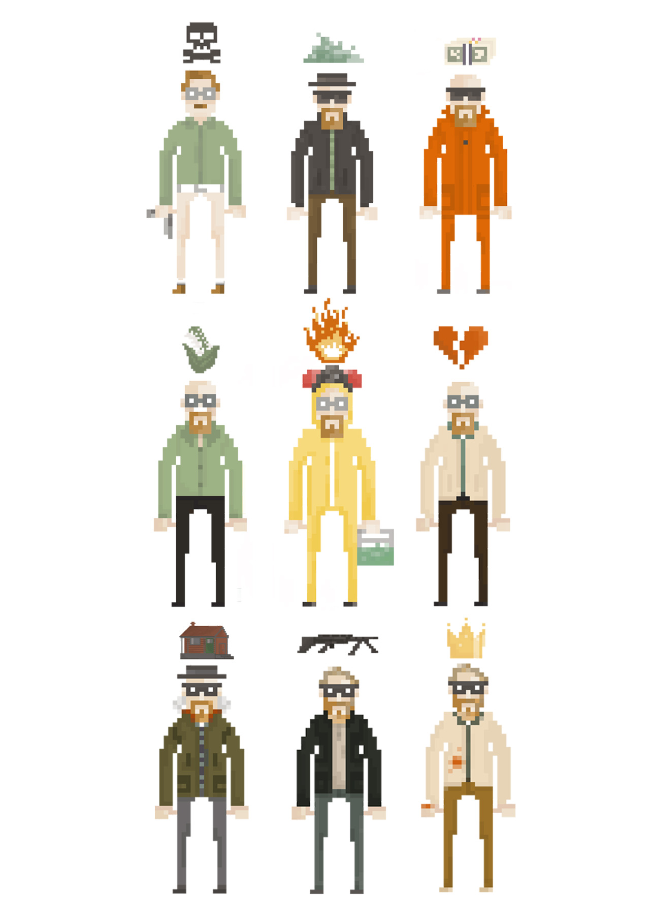 eatsleepdraw:  Walter White Pixel Art Transformation by Catalina Rom Let’s make